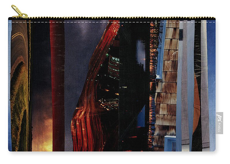 Night Is Falling Zip Pouch featuring the painting Night is Falling - BGNIF by Fr Bob Gilroy SJ