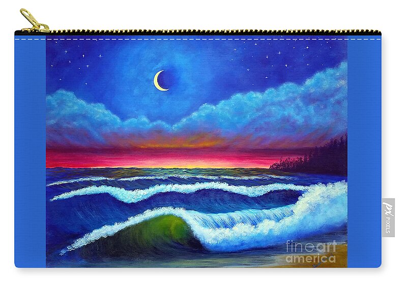 Night Zip Pouch featuring the painting Night of Possibilities by Sarah Irland