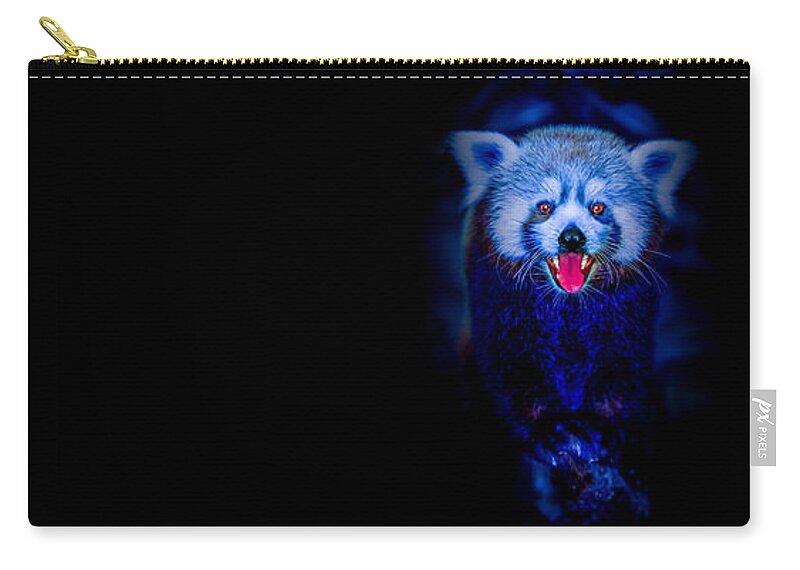 Animals Zip Pouch featuring the photograph Night Panda by Rikk Flohr