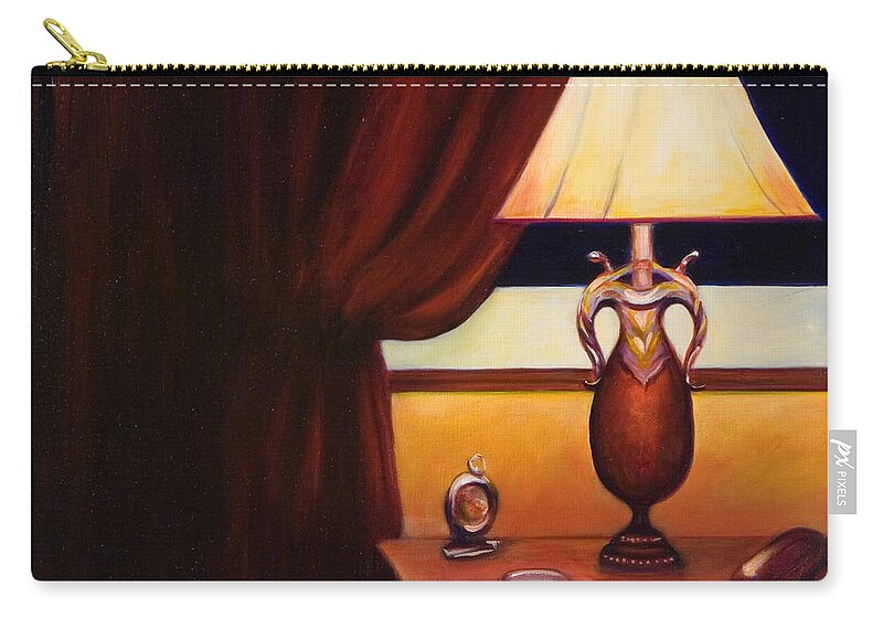 Still Life Red Zip Pouch featuring the painting Night by Shannon Grissom