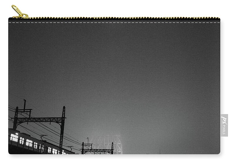  Black Carry-all Pouch featuring the photograph Night Skytree, Asakusa Tokyo, Japan by Perry Rodriguez