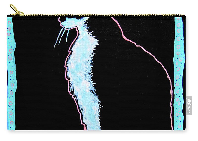 Cats Carry-all Pouch featuring the painting Night Watch by Adele Bower