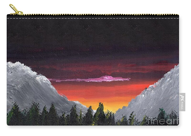 Acrylic Zip Pouch featuring the painting Nightfall by Bill Richards