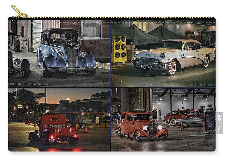 Collage Zip Pouch featuring the photograph Nite Shots at Cure by Bill Dutting