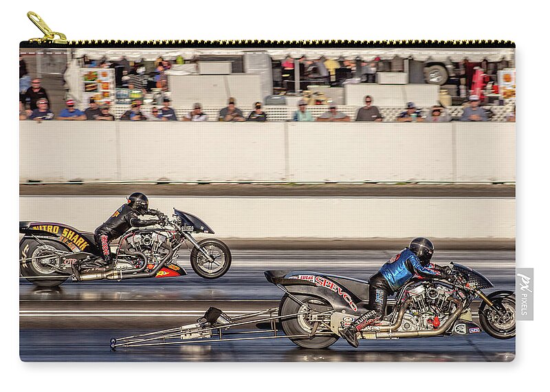 2017 Zip Pouch featuring the photograph Nitro Harleys by Darrell Foster