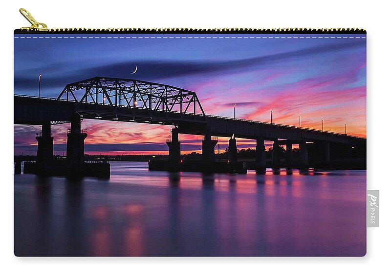 Secaucus Zip Pouch featuring the photograph NJ Meadowlands Sunset by Susan Candelario