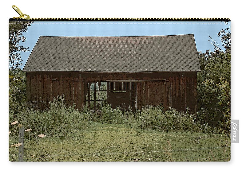 Old Barn Zip Pouch featuring the photograph No More Cows by James Rentz