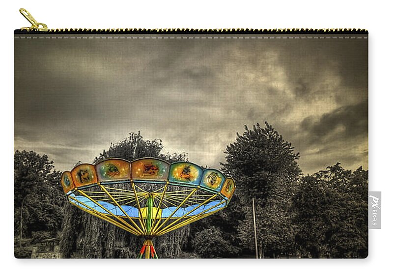 Carousel Carry-all Pouch featuring the photograph No More Rides by Evelina Kremsdorf