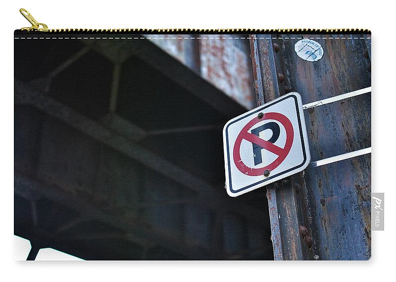 Richmond Zip Pouch featuring the photograph No Parking by Doug Ash