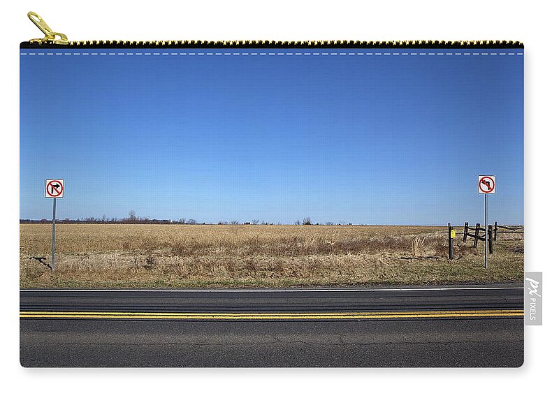 No Left Turn Zip Pouch featuring the photograph No Way by Leeon Photo