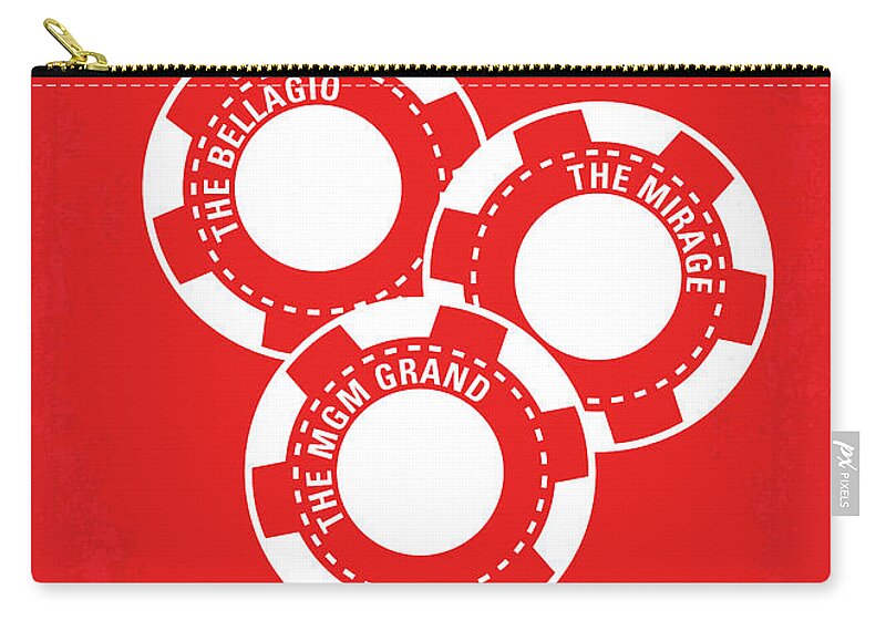 Oceans 11 Zip Pouch featuring the digital art No056 My Oceans 11 minimal movie poster by Chungkong Art