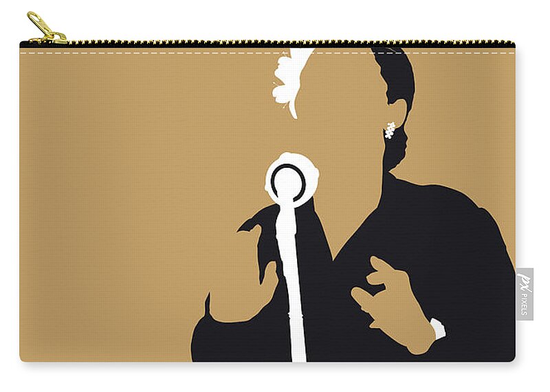 Billie Carry-all Pouch featuring the digital art No090 MY Billie Holiday Minimal Music poster by Chungkong Art