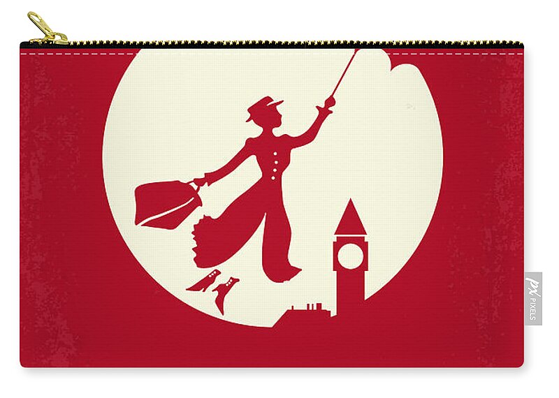 Mary Poppins Zip Pouch featuring the digital art No539 My Mary Poppins minimal movie poster by Chungkong Art