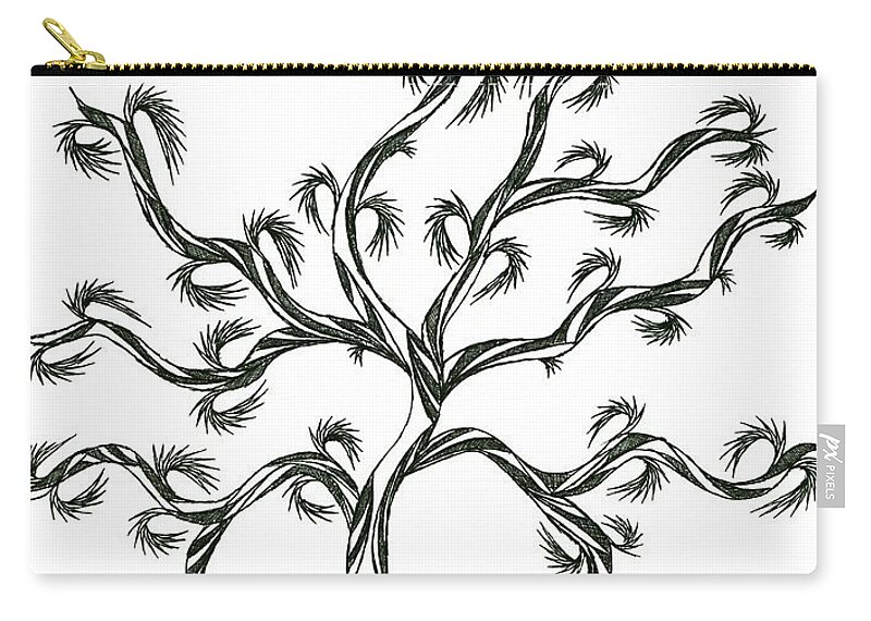 Ink Zip Pouch featuring the drawing No.9 by Robert Nickologianis