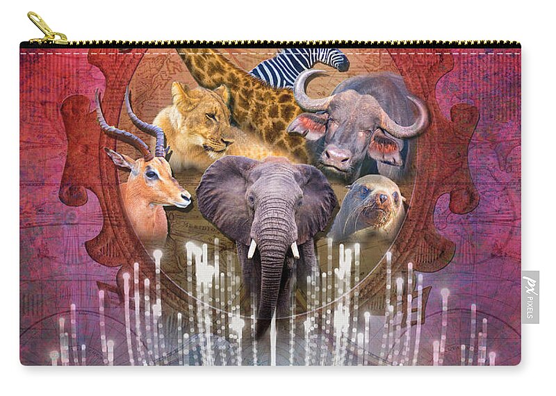 Noble Creatures Carry-all Pouch featuring the digital art Noble Creatures by Linda Carruth