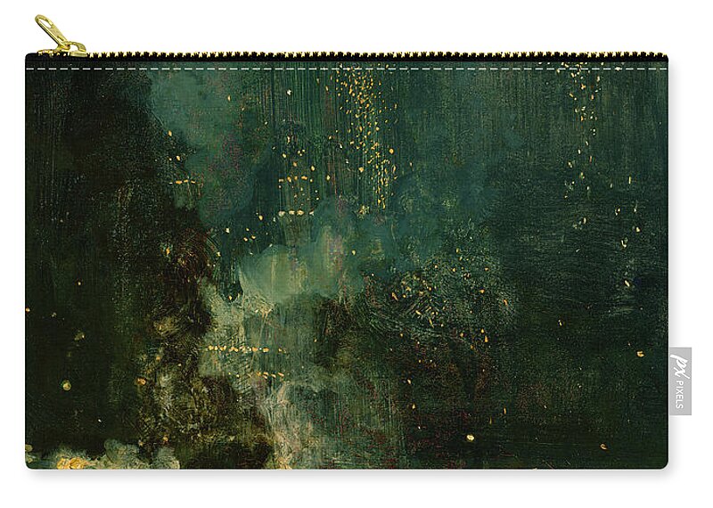 Nocturne Zip Pouch featuring the painting Nocturne in Black and Gold - the Falling Rocket by James Abbott McNeill Whistler