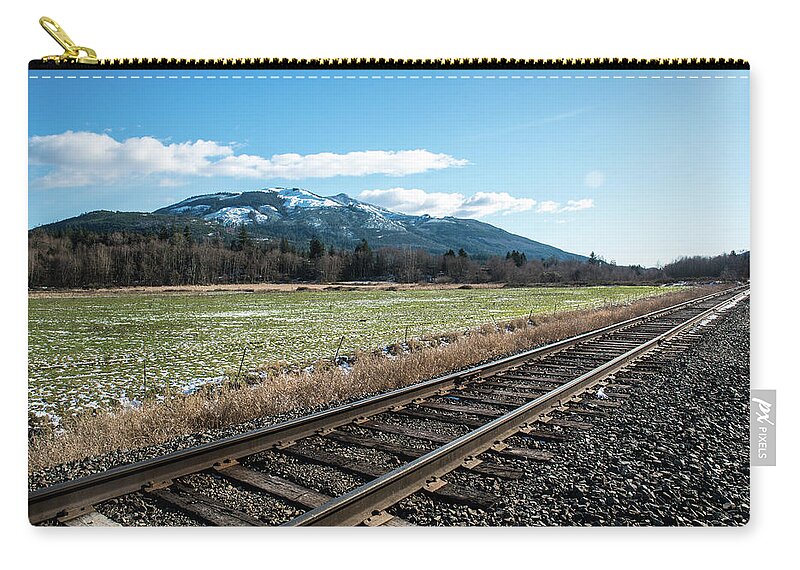 Nooksack Valley Rail Line Zip Pouch featuring the photograph Nooksack Valley Rail Line by Tom Cochran