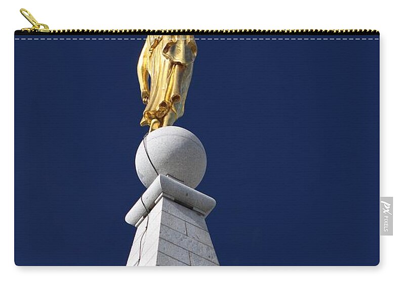 Temple Zip Pouch featuring the photograph Mormon Temple Top by Buck Buchanan