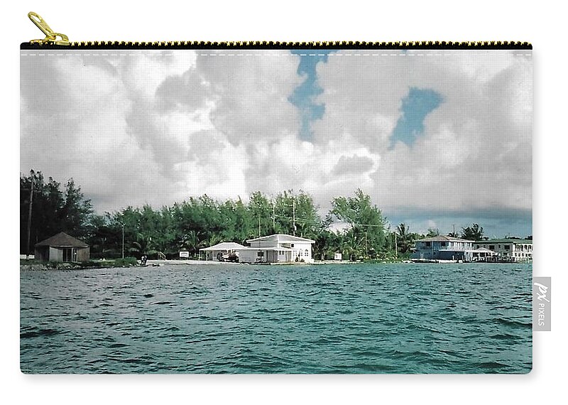 Float Plane Seaplane Base Zip Pouch featuring the photograph North Bimini Airport by Christopher J Kirby