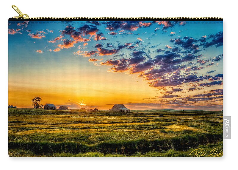 Barn Zip Pouch featuring the photograph North Dakota Pastoral by Rikk Flohr