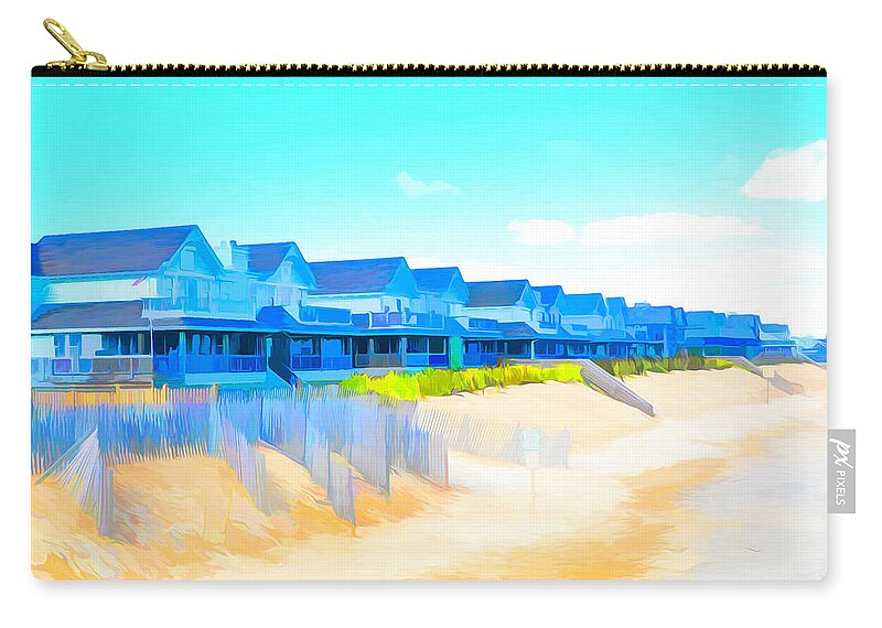 North Sea Beach Zip Pouch featuring the painting North Sea Beach 4 by Jeelan Clark