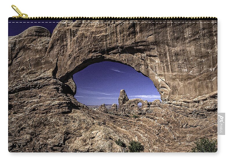 Utah Carry-all Pouch featuring the photograph North Window, Arches by Gary Shepard