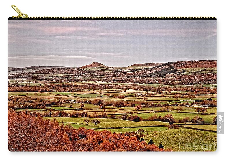 Roseberry Topping Zip Pouch featuring the photograph North Yorkshire Landscape by Martyn Arnold