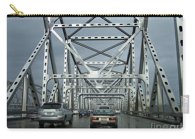 Bridge Zip Pouch featuring the photograph Northbound Carquinez Bridge by James B Toy