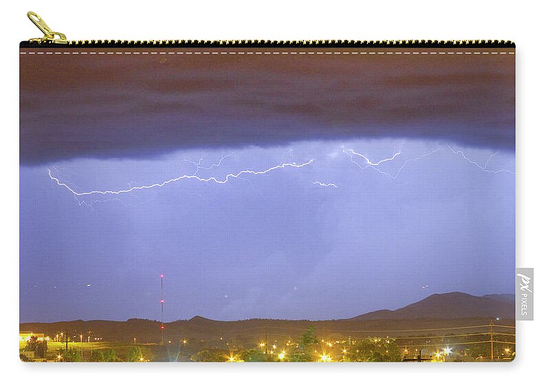287 Zip Pouch featuring the photograph Northern Colorado Rocky Mountain Front Range Lightning Storm by James BO Insogna