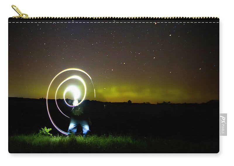 Abstract Zip Pouch featuring the photograph 023 - Night Writing by David Ralph Johnson