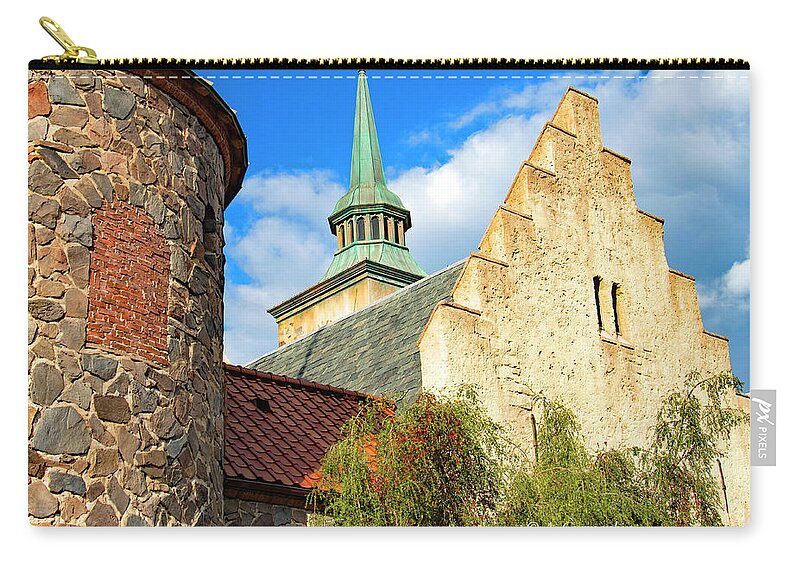 Norway Zip Pouch featuring the photograph Norway Pavilion and Buildings, EPCOT, Walt Disney World by A Macarthur Gurmankin