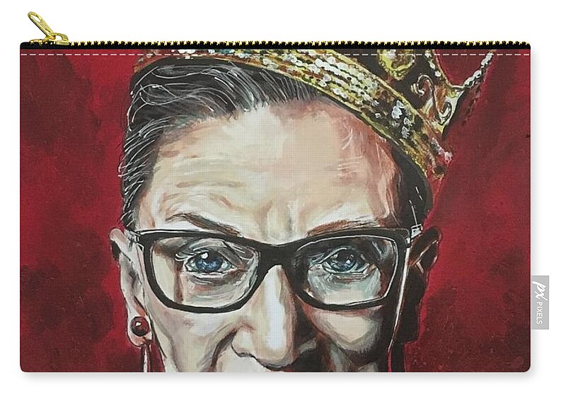 Ruth Bader Ginsburg Zip Pouch featuring the painting Notorious RBG by Joel Tesch