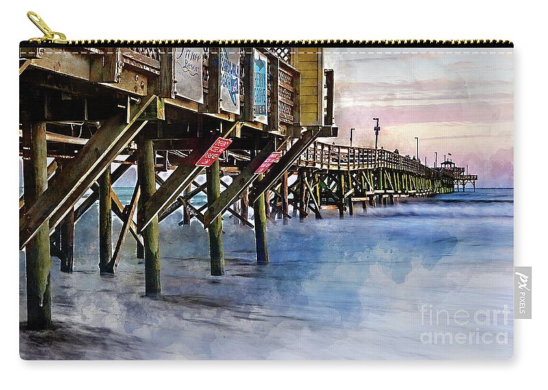 Sunset Zip Pouch featuring the digital art November Sunset Watercolor by David Smith