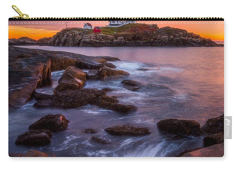 Maine Carry-all Pouch featuring the photograph Nubble Light Sunrise by Darren White