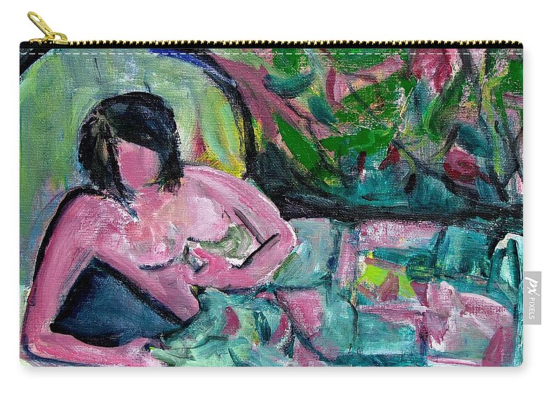 Nude In Bed Zip Pouch featuring the painting Nude After Matisse by Betty Pieper