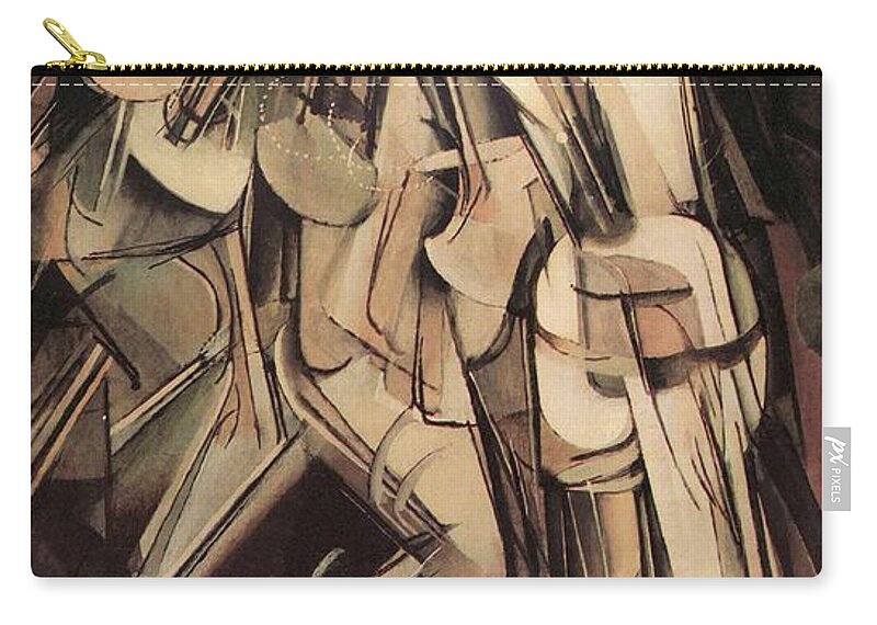 Nude Carry-all Pouch featuring the painting Nude Descending a Staircase Number Two by Marcel Duchamp