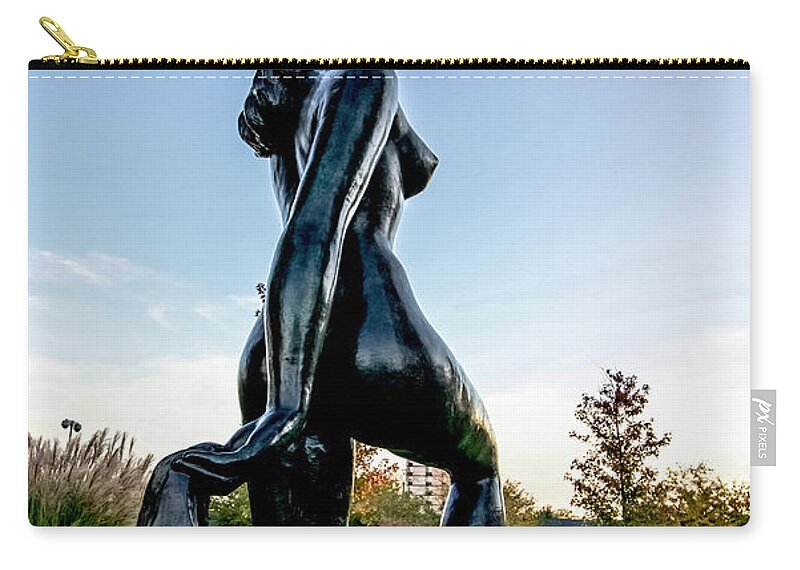Statue Zip Pouch featuring the photograph Nude statue by Mike Dunn