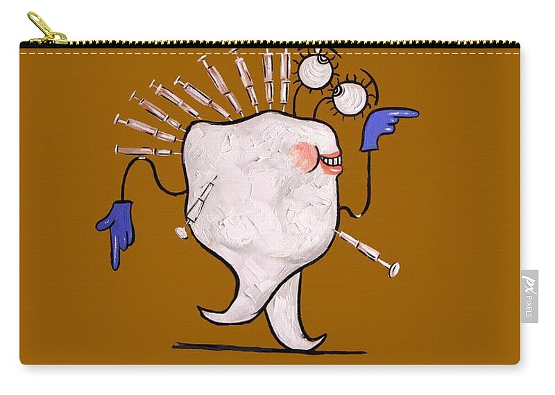 Numb Tooth T- Shirt Carry-all Pouch featuring the painting Numb Tooth T-Shirt by Anthony Falbo