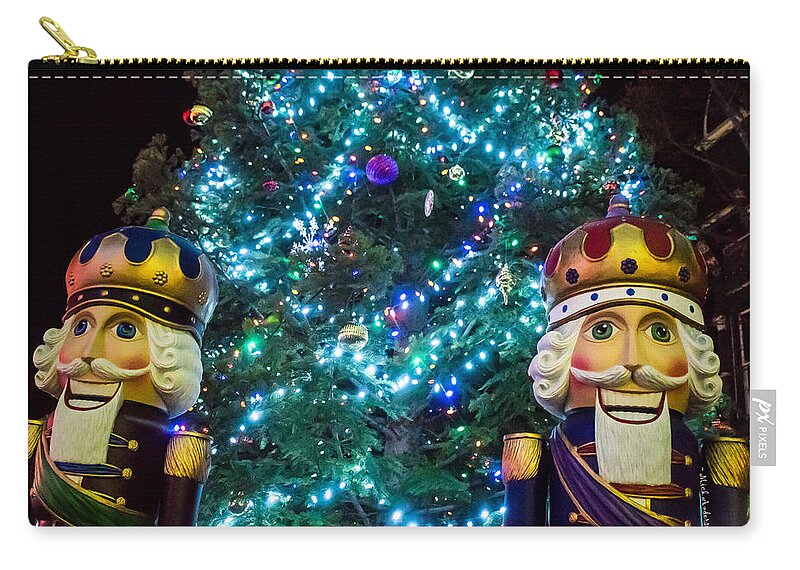 Nutcrackers Zip Pouch featuring the photograph Nutcrackers On Guard by Mick Anderson