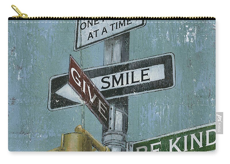 Vintage Zip Pouch featuring the painting NYC Inspiration 1 by Debbie DeWitt