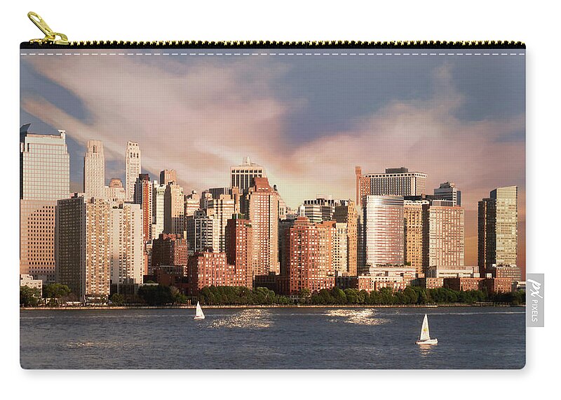Nyc Zip Pouch featuring the photograph NYC Lower Manhattan Skyline by Marcia Socolik