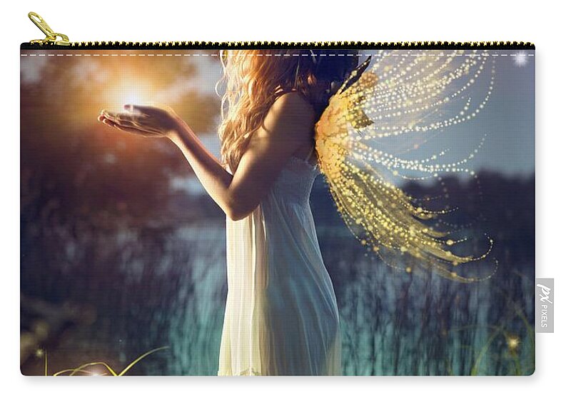 Nymph Of August Carry-all Pouch featuring the digital art Nymph of August by Lilia D