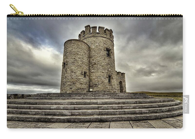 Cliffs Of Moher Zip Pouch featuring the photograph O Brien's Tower by Joe Ormonde