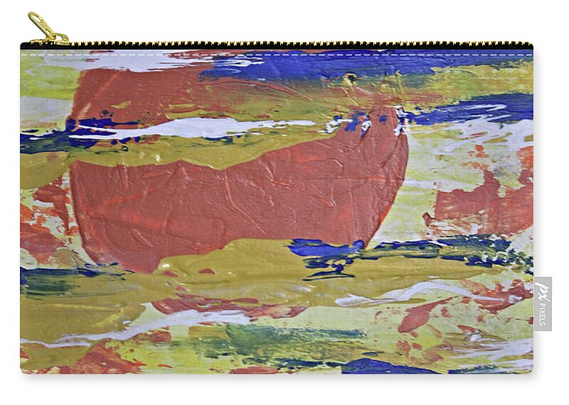 Orange Carry-all Pouch featuring the painting Obscure Orange Abstract by April Burton