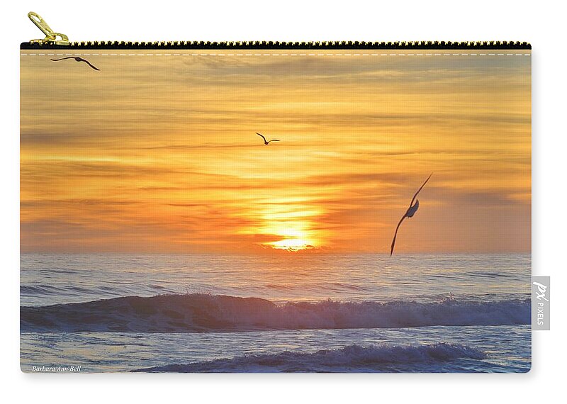 Obx Sunrise Zip Pouch featuring the photograph OBX Sunrise by Barbara Ann Bell
