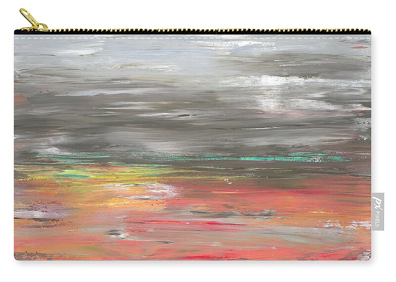 Abstract Zip Pouch featuring the painting Occationally Unafraid by Ovidiu Ervin Gruia