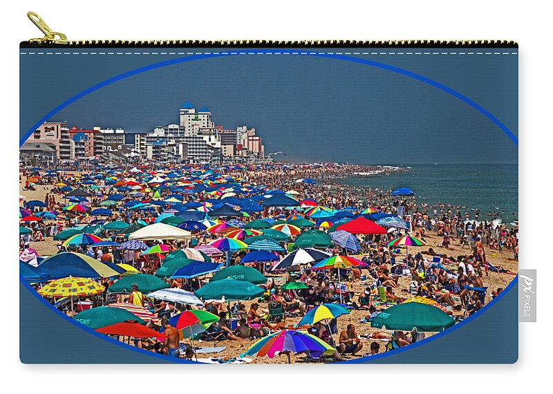 Ocean City Zip Pouch featuring the photograph Ocean City Beach Fun Zone by Bill Swartwout