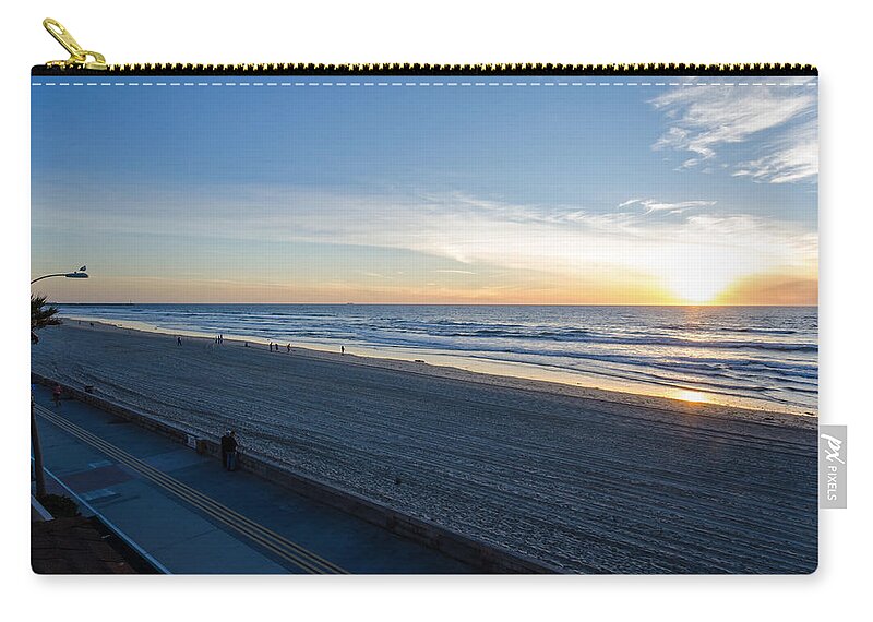Ocean Front Walk Zip Pouch featuring the photograph Ocean Front Walk by Susan McMenamin