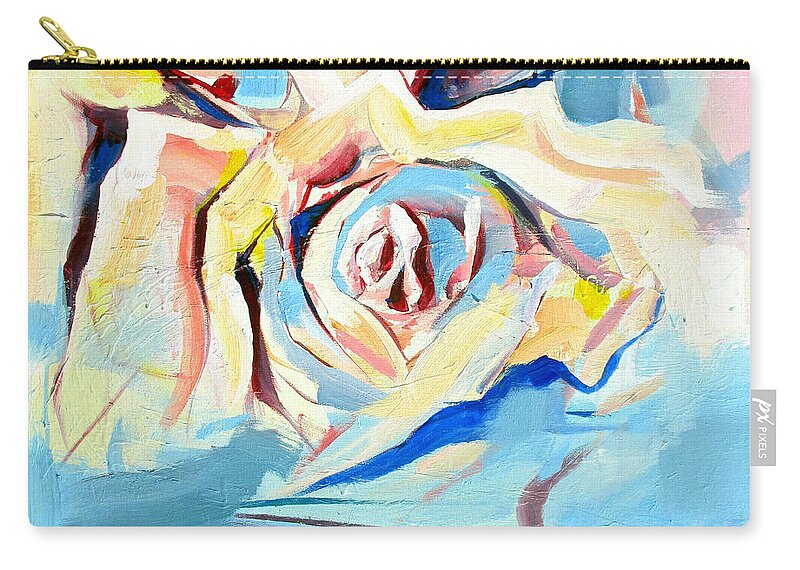 Florals Carry-all Pouch featuring the painting Ocean Rose by John Gholson