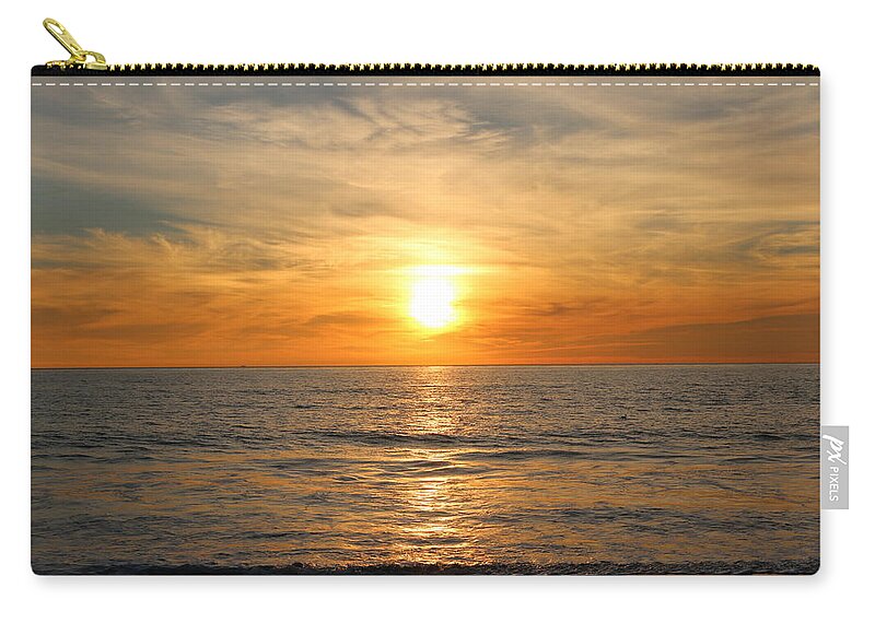 Ocean Zip Pouch featuring the photograph Ocean Sunset - 9 by Christy Pooschke